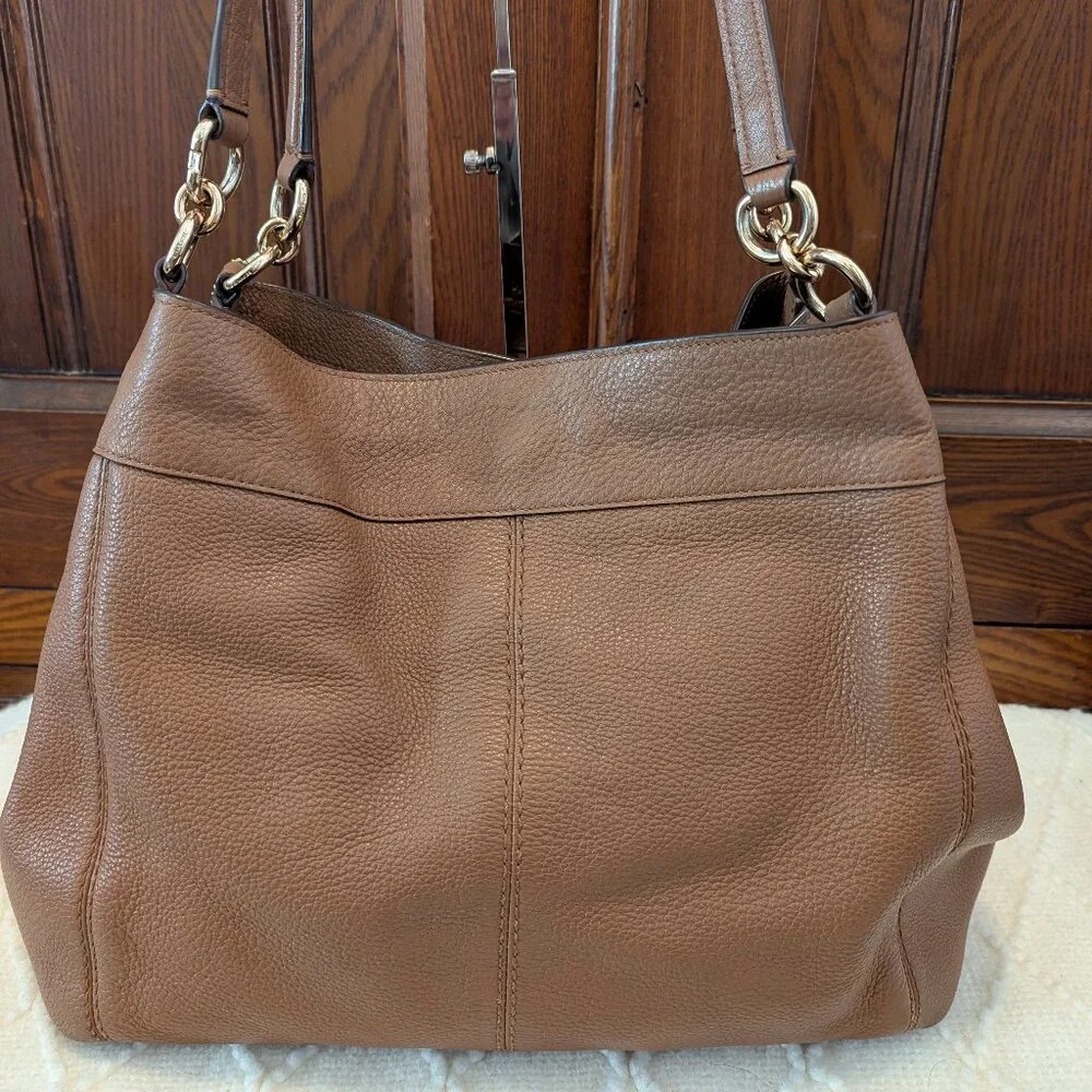Coach Lexi pebble leather shoulder bag F57545 in mocha - Picture 3 of 15